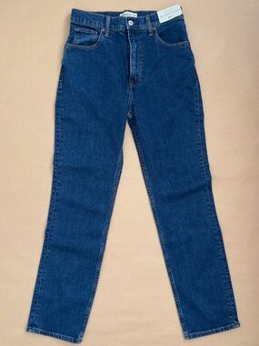 NWT Abercrombie & Fitch The Ankle Straight Jeans 26 Long Ultra High Rise